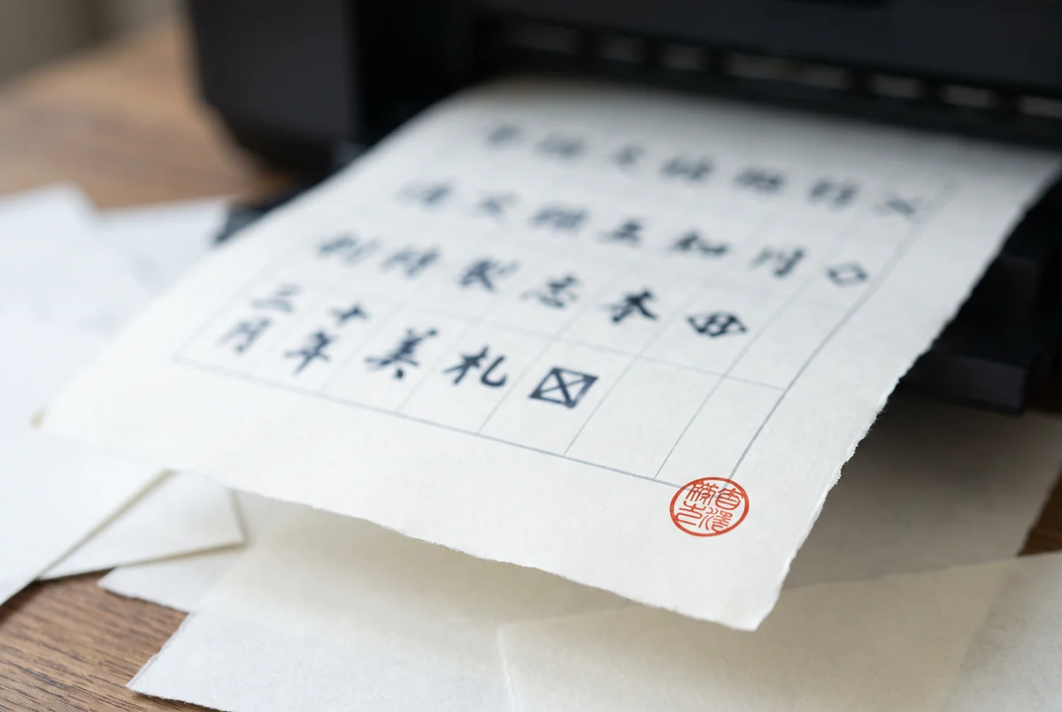 印刷され、提出できる状態になった申請書の接写